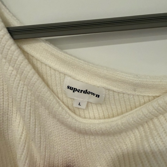 Superdown Ravie One shoulder sweater, white, large - Picture 2 of 4